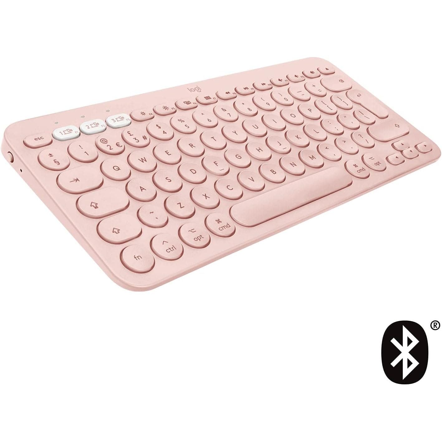 Buy Logitech,Logitech K380 Multi-Device Bluetooth Keyboard for Mac with Compact Slim Profile, Easy-Switch up to 3 Devices, Scissor Keys, 2 Year Battery, macOS/iOS/iPadOS, QWERTY UK English Layout - Rose - Gadcet | UK | London | Scotland | Wales| Near Me | Cheap | Pay In 3 | Keyboard & Mouse